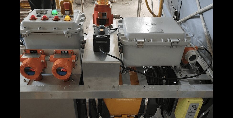 Closeup of emergency shutdown units and beacon