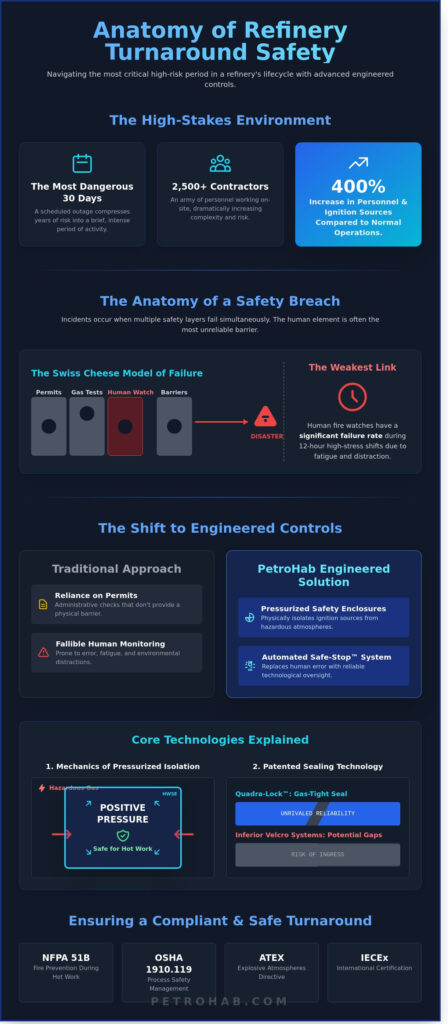 Refinery Turnaround Safety: A Technical Guide to Ignition Source Control and Pressurized Isolation