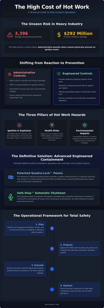 Industry infographic on hot-work safety controls